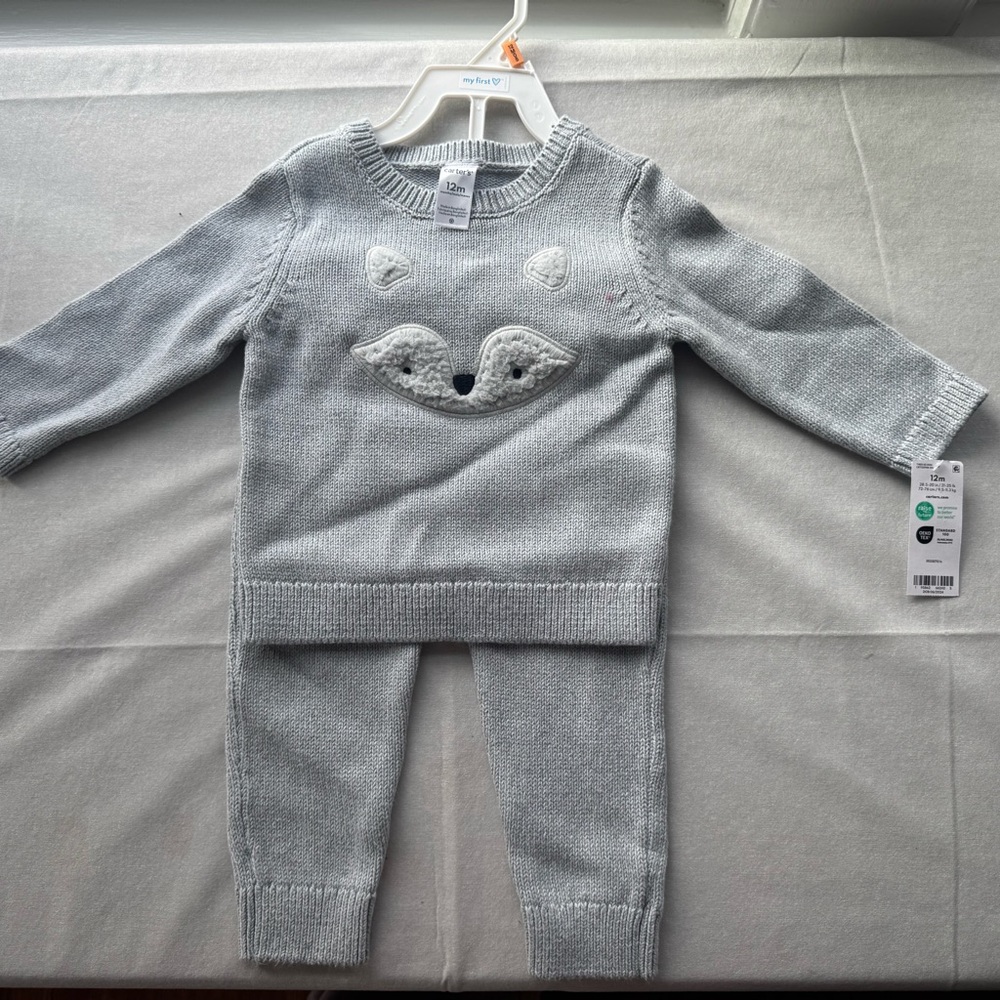 Carter's Gray Fox Knit Matching Set
